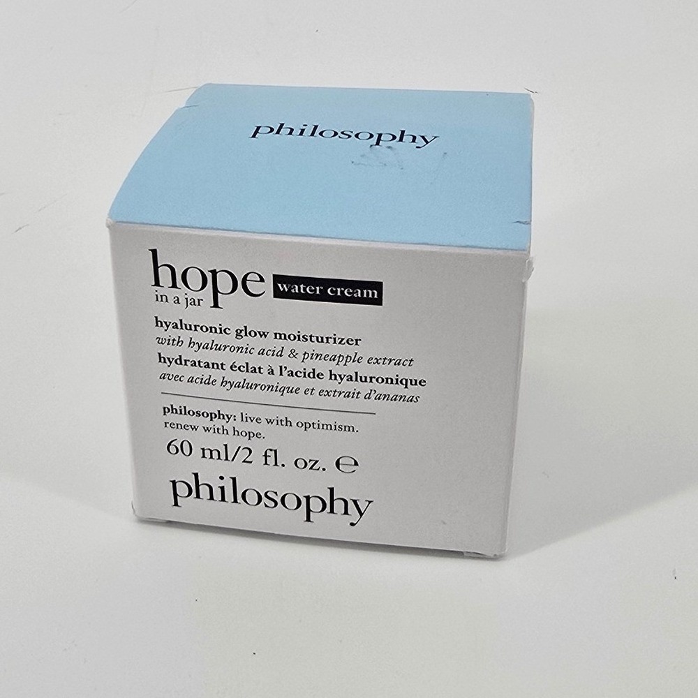 Philosophy Hope in a Jar Water Cream Unisex 2oz Blue Hyaluronic Glow Moisturizer